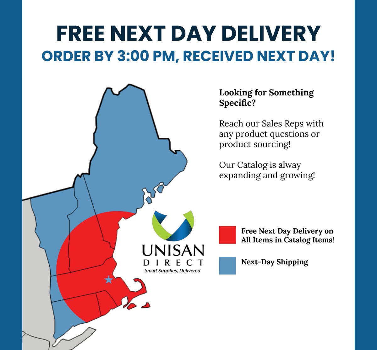UnisanDirect's tweet photo. All Items in Our New Buyer's Guide are available for Free Next-Day Delivery!

At Unisan Direct, we control every step from stocking our inventory to operating our fleet of trucks. Enjoy free, next-day delivery on all in-stock items.

Get Our Buyer's Guide!
https://t.co/mDjLKRXqgG https://t.co/RKj8HKjul3