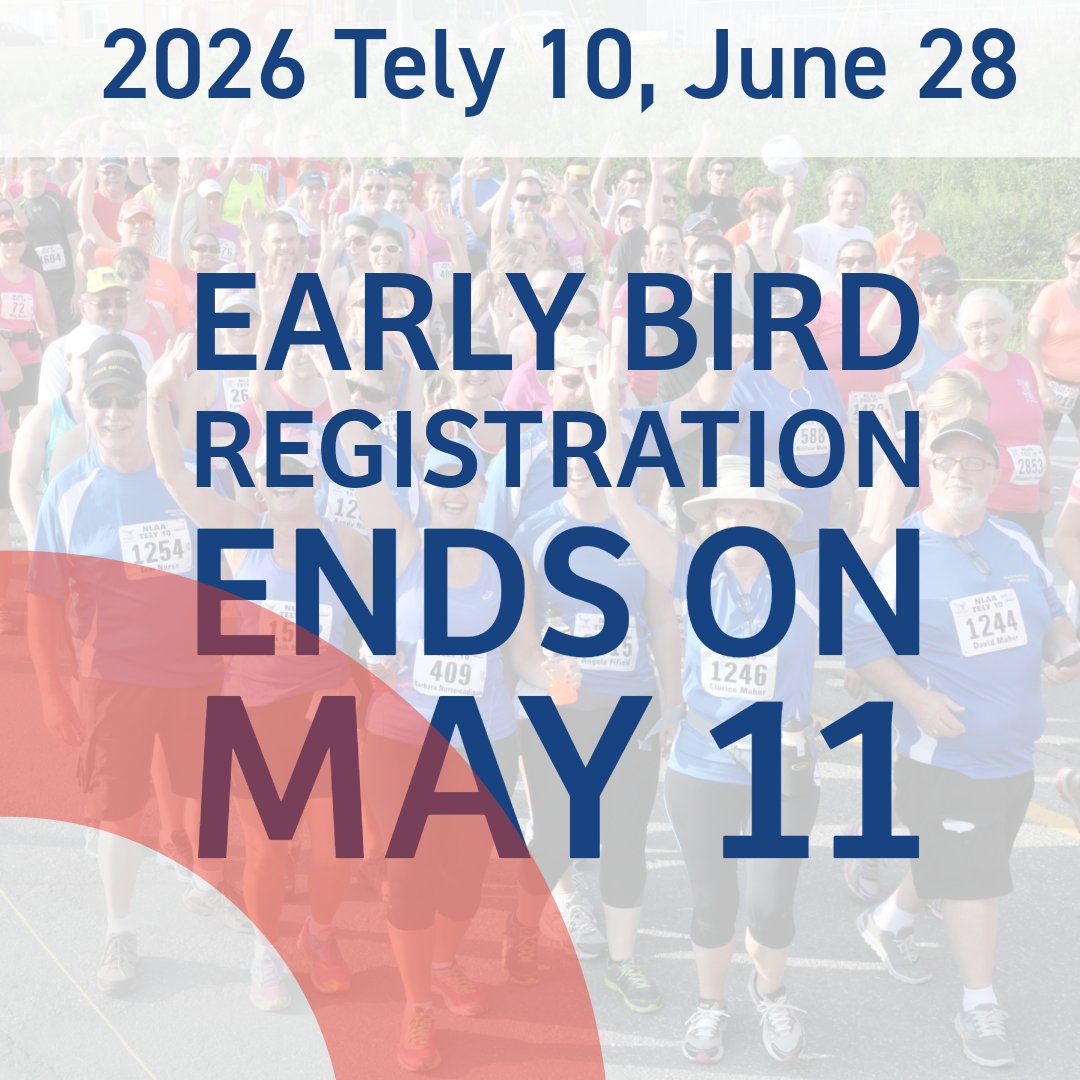 Tely10NL's tweet photo. Don’t miss out! Early-bird registration for the 98th Annual Tely 10 wraps up on Monday, May 11. Sign up today to save on your entry fee and guarantee your place on the start line.

Register now at https://t.co/oDoFXN67vN.

#tely10nl2026 https://t.co/KvdFcWyTtq