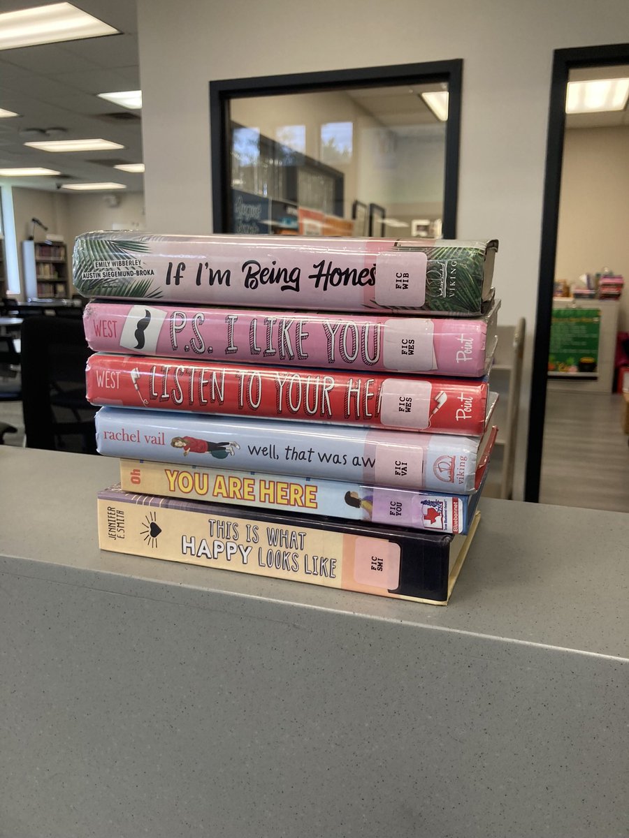 WWJHLibrary's tweet photo. One of the squares of the School Library Month Bingo was Book Spine Poetry. Making poems out of the titles of books! These are just a few examples the students created. 📚💙 https://t.co/w2J7VlPveq