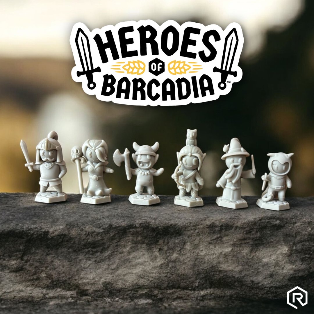 Rollacrit's tweet image. The photo shows our OG heroes, but don't worry, Tipple &amp;amp; Maltilda are invited too! Get the full Heroes of Barcadia STL Collection here: zurl.co/Y8vfZ 

No 3D printer? Summon high quality prints from our fabrication wizard at Board Game Boss!

#miniatures #3dprinting