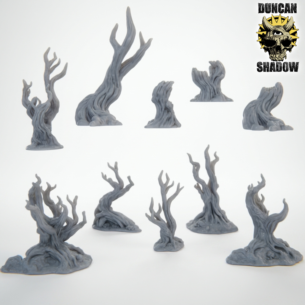 DuncanShadow's tweet image. Support Free Trees
Another set of Terrain out this month 
This set was a request from a subscriber 

Could be painted up as dead spooky trees or have branches added for a fuller look 

#3dprinting #tabletopgaming