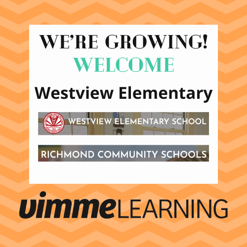 VimmeLearning's tweet photo. We're happy to announce we're partnering with Westview Elementary in Richmond, IN.   We're excited to get started! https://t.co/C3kyRvvd94