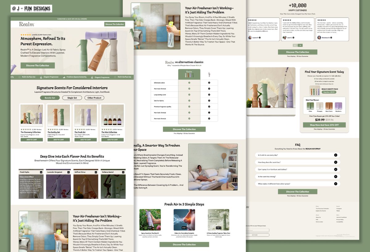 Replo_expert's tweet photo. Most landing pages don’t convert.
Not because the product is bad, but because the structure is wrong.

Here’s a high-converting product page I designed for a non-toxic fragrance brand 

Clean hierarchy.
Clear messaging.
Scent-led storytelling.
Conversion-focused sections.

This is what turns visitors into buyers.

Want something like this for your brand? DM me.

#CRO #landingpage #conversiontips