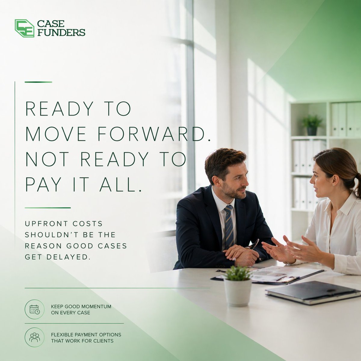 CaseFunders's tweet photo. Clients don’t always say no. They pause when payment feels heavy. 

CaseFunders helps law firms offer flexible options so more clients can actually move forward. 

#LegalTech #LawFirms #ClientIntake https://t.co/HRgbDEI04D