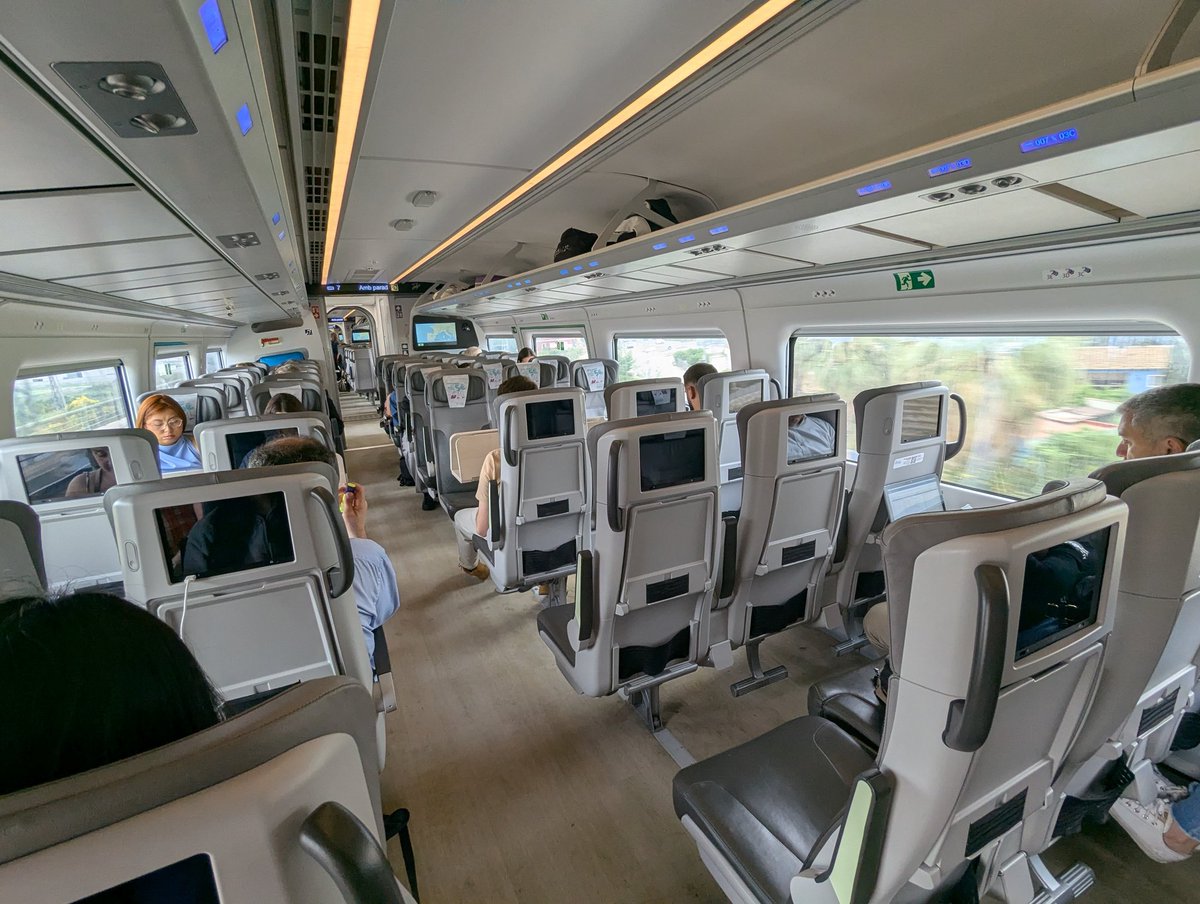 FLYSpeedbird1's tweet image. First time on the @Renfe AVLO train
Only a short ride. High speed and low cost 

Not sure I could stand those hard seats for long  journeys 

#train #travel #spain