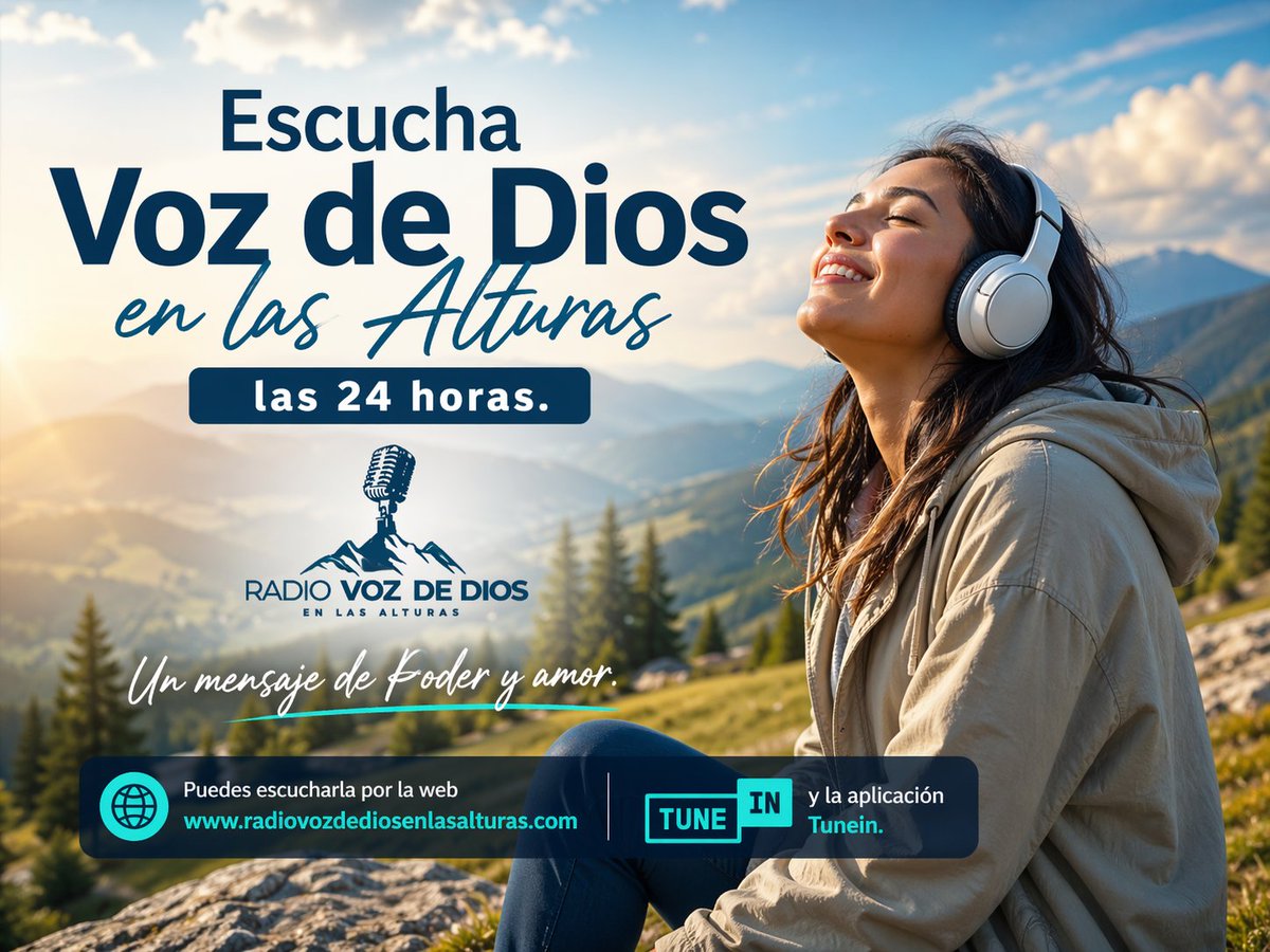 📻 Escucha Radio Voz de Dios en las Alturas
24 horas de música, palabra y programas que impactarán tu vida. 🙌✨🌐 Web: radiovozdediosenlasalturas.com/index.html
📲 También en TuneInUn Mensaje de Poder y Amor ❤️#RadioCristiana #VozDeDios #MúsicaCristiana #Fe #Esperanza #Panamá
