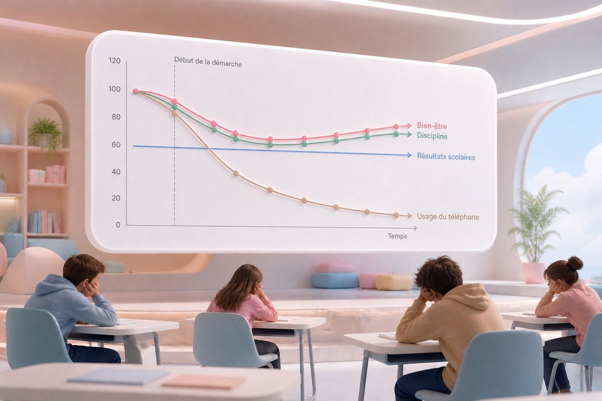 TOUT ÇA pour ça ! 😶📱

Interdire les téléphones à l’école améliorerait les apprentissages, l’attention et le bien-être des élèves… 
Vraiment ?
Une étude américaine pré-publiée (NBER, avril 2026) a évalué des pochettes verrouillées empêchant tout accès au téléphone.