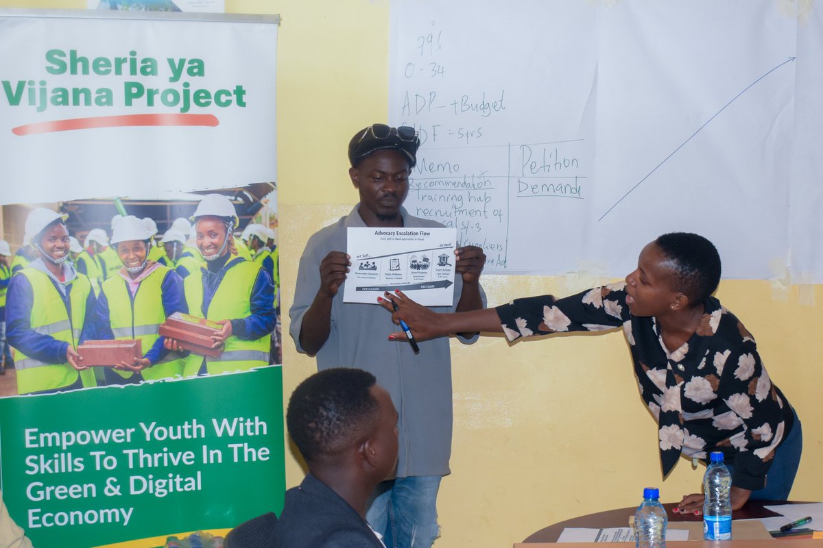StretchersYouth's tweet photo. As part of the #SheriaYaVijana Project, co-funded by the @EUinKenya, the 3-day training is already driving real change. Youth Council Members are stepping up with stronger leadership and advocacy skills on the twin green & digital transitions.
#GreenDigitalYouth #EUinKenya https://t.co/CPgBhL0Tiq