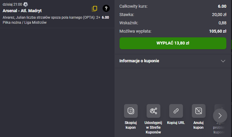 flickkpl's tweet photo. Dobry kurs na alvarez conajmniej 2 strzaly z poza pola karnego w dzisiejszym meczu

Na betclicu kurs już spadł do 3.50 a na fortunie dalej stoi z kursem 6.00

Jak dla mnie bardzo dobre value ale polecam szybko grać bo zaraz pewnie spadnie

#betclic #fortuna #sts #superbet https://t.co/CCmOPaz3uk