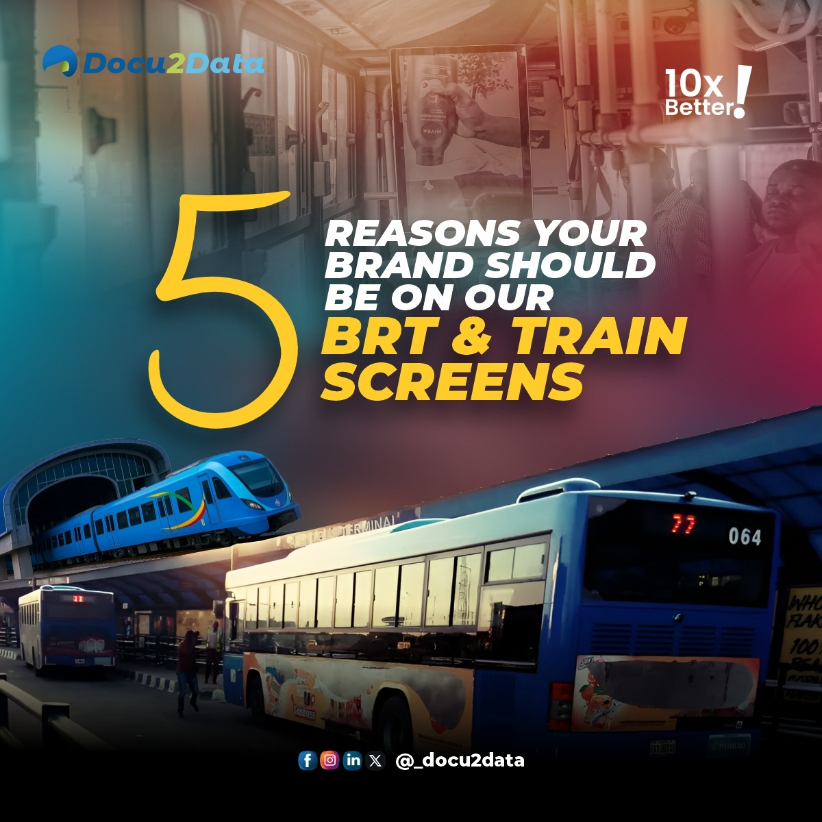 docu2data's tweet photo. Here’s the thing… attention is the real currency, and transit spaces have plenty of it.

While others are battling for screen time online, your brand could be showing up in real life… right in front of thousands of daily commuters. https://t.co/U5LgrHFqzv