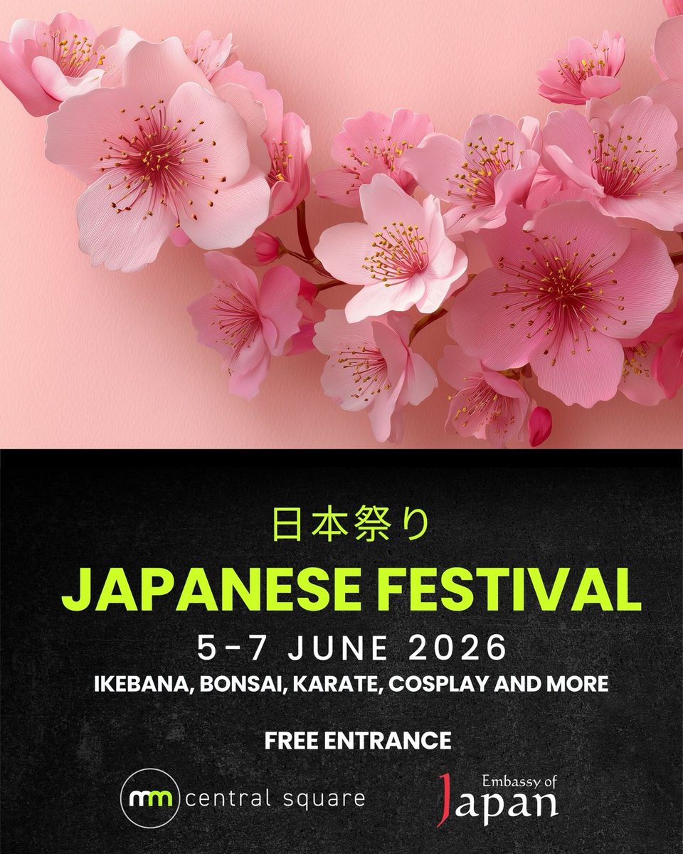 JP_emb_inSA's tweet photo. The annual Japanese Festival returns on 5–7 June 2026 at Menlyn Maine Central Square. Join us for 3 days of all things Japan, from cultural displays and presentations to martial arts demonstrations. Fun for the whole family! Displays and stage events are free.
#JapaneseFestival https://t.co/4BdedpemgF