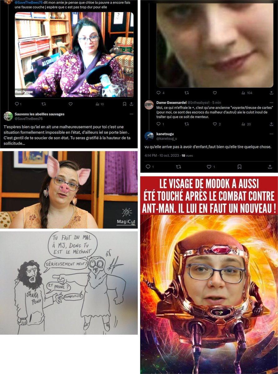 Philippefavre's tweet photo. #aujourdhuisupremmind a modifié sa bio suite à la capture d'écran qui a fuité, celle que j'avais partagée en privé, qui devait sortir ces prochains jours. Et il y en a d'autres, que je compte bien partager.

Sa défense ? Assumer à demi-mot : « Oui, j'ai un passé de mascu, je ne m'en cache pas. Mais bon, j'étais une merde il y a 4 ans, donc ça annule le truc [...] ». Précisons au passage que ce fameux « truc » n'est autre qu'une accusation gravissime et totalement infondée, brandie dans une pure logique d'inversion accusatoire contre une femme qui avait l'audace de le signaler.
https://t.co/77fYRTserz

Rien ne s'annule. Et surtout, peu importe ce que font ou disent les femmes qu'il cible, rien ne justifie de les insulter, de les ridiculiser ou d'appeler des personnes à s'en prendre à elles. Le fait qu'une femme ait des opinions différentes ou qu'elle commette elle-même des fautes ne lui donne aucun droit de la traiter de « garce », de « grosse dinde », de « cinglée » ou de « merde ». Plusieurs des femmes à qui il s'en est pris, et qui ne sont pas toutes mentionnées dans ce post, ont d'ailleurs porté plainte contre lui, ce qui en dit long sur la réalité de ce qu'elles ont subi depuis toutes ces années.

Prétendre que tout cela appartient au passé est un mensonge. Ces quatre dernières années, il n'a jamais cessé d'insulter des femmes, en voici la preuve :

Le 9 janvier 2023
« Écoute-moi bien, c'est pas toi, sale garce, qui va décider si j'ai le droit ou non de parler. [...] On va vous traiter comme les merdes que vous êtes. »
https://t.co/VWiEXHsUGI

Le 13 avril 2023
« Mettez-moi cette garce dans la sauce, svp. » (appel au raid explicite)
https://t.co/gh81Nuqt0a

Le 5 janvier 2024
« Tu devrais faire du théâtre. Demande des cours à Depardieu. Lui aussi il a besoin de l'aide d'une grosse dinde prête à tout pour défendre des violeurs et agresseurs [...] »
https://t.co/XUm9j4Q08x

Le 24 mars 2024
« Aucune personne saine d'esprit ne sort ce genre de truc. Cette femme a un problème. »
https://t.co/1t5CQMMLta

Le 16 mai 2024
« Admets que cette nana est complètement cinglée. »
https://t.co/EhnTVUtpqn

Le 20 nov. 2024
« Je vous jure, une vie passée à harceler des gens [...] Va te faire soigner. »
https://t.co/V048K7c87G

Le 3 mai 2025
« Misandry, c'est une personne avec de gros problèmes psychologiques. »
https://t.co/5NliFSDlev

Le 5 juin 2025
« La Chloé qui dit être sous Prozac car j'ai dénoncé le harcèlement [...] c'était pas si grave. »
https://t.co/bAa8ameQHO

Le 5 sept. 2025
« Tu te dis sous Prozac, mais dis-leur quand ça aurait commencé ! »
https://t.co/QQwg8RyOyW

Son comportement n'a pas changé.

Et puisqu'il était un gros masculiniste en 2022, au moment où une violeuse sort un faux témoignage via la chaîne d'un harceleur hyperviolent, aidé par d'autres harceleurs, il serait peut-être temps pour lui de remettre aussi cette crédulité en question, non ?

Faut-il d'ailleurs rappeler les messages accablants de cette femme, où l'on voit clairement son forcing ? C'est elle qui mettait une pression pour imposer des rapports sexuels en balayant tout consentement : « Prend des inatiative, surprend moi, ose me faire des choses qui te passe dans la tête même si c'est pas soft, montre moi que tu à envie de moi, attrape moi par surprise. » Elle insiste et culpabilise de façon agressive. « MERDE [...] T'as pas de libido ?! » Elle résume sa vision où le refus n'existe pas. « C'est simple. T'as envie. Tu fait. »

Une coercition permanente qui s'étendait bien au-delà de la sphère sexuelle. Pour obtenir ce qu'elle voulait, elle bafouait totalement ses limites et ses obligations professionnelles en le forçant avec insistance à abandonner son travail pour coucher ensemble. Elle déployait une pression psychologique terrifiante et usait d'un chantage affectif destructeur, appuyé par des menaces de suicide : « Donne moi une raison que je ne me tue pas. » « C'est ça le probléme Mickael en ce moment je fait la vaiselle tu vois et quand je nettoye le couteau je me dit qu'il faudrait probablement que je me le plante dans la gorge, comme ça plus d'histoire, plus de probléme [...] »

Elle spammait des messages en boucle pour le faire paniquer et le plier à sa volonté. « JE VEUX MOURRIR JE VEUX MOURRIR JE VEUX MOURRIR [...] »

Elle ajoutait un chantage culpabilisant à l'autodestruction. « Et je suis train de me boire une bouteille d'alcool en entier. »

À deux reprises, à un mois d'écart, elle lui envoie des dickpics avec piercing. Trois en tout. La première « Cadeau, pour que tu es mal (sic) ». La volonté de nuire et de s'amuser du résultat est clairement affichée. Cela constitue le partage d'une image intime non consensuelle de base. Puis, lorsqu'elle récidive un mois plus tard et qu'MJ lui demande d’arrêter  (« tu peut éviter de m'envoyer ce genre de truc ? »), elle se permet de le rabaisser en répondant « Petite pucelle » et demande simplement « Pourquoi ? ».

Et par la suite, après que MJ l'a enfin plaquée, cette même femme est allée inventer de toutes pièces qu'elle l'aurait quitté parce qu'il ne se laverait pas et serait « pro-feministe », « pro-SJW ». Une manœuvre calculée pour brosser dans le sens du poil les réacs qui harcelaient déjà MJ pour ses prises de position féministes. En leur apportant de l'eau à leur moulin, elle a considérablement aggravé et légitimé le harcèlement qu'il subissait.

En tant que mascu à l'époque, il ne pouvait pas voir ces red flags flagrants. Pas plus que Shizzle ou un autre harceleur. Ni concernant le faux témoignage, ni concernant Shizzle que Chloé a dénoncé comme toxique et problématique dès le début, ce qui lui a valu de se faire violemment harceler en retour.

Se souvient-il de la violence inouïe de ce harcèlement pour avoir osé dénoncer Shizzle ? Je parle aussi du moment où elle avait suspendu son jugement sur Jeanne et lui conseillait de prendre ses distances avec Shizzle, alors que Jeanne ne trouvait absolument rien à reprocher à ce dernier. Le harcèlement a pris une ampleur monstrueuse quand Jeanne a mis toutes ses forces pour la silencier, bien que tout ait commencé dès 2022.

En 2023, au moment de commencer à harceler cette lanceuse d'alerte, il était encore un mascu. Il l'a traquée pendant son parcours PMA, pendant sa grossesse, puis pendant son post-partum, alors qu'elle cochait presque tous les facteurs de risque de dépression. Le suicide reste pourtant la première cause de mortalité des femmes dans la première année de vie du bébé. Elle a fini sous Prozac. Elle a failli en finir et laisser un bébé sans maman. Il serait peut-être grand temps de prendre un vrai recul, non ?

Pour finir, je lui ai fait une demande d'ami sur Discord et mes messages privés lui sont ouverts, libre à lui d'accepter ma demande. Chloé me prie d'ajouter qu'elle est disposée à proposer un arrangement à l'amiable concernant les dommages et intérêts au civil qu'encourt Supremmind. Une procédure visant à réclamer également des réparations au nom de son fils nouveau-né, qui a directement souffert de ce harcèlement, est actuellement envisagée, ce dernier étant un nourrisson et donc particulièrement vulnérable.

cf. Chloé se genre au neutre avec le pronom « iel ». Le pronom « elle » est utilisé ici avec son accord, uniquement pour faciliter la lecture.
