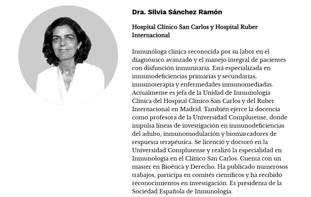 SEinmunologia's tweet photo. Reconocimiento a la Dra. Silvia Sánchez Ramón, presidenta de la Sociedad Española de Inmunología, por su inclusión en la lista de los 100 mejores médicos de España 2026 elaborada por @Forbes_es. 
Un logro más que merecido a una trayectoria marcada por la excelencia clínica👏🏻👏🏻 https://t.co/KBXLhpfQdG