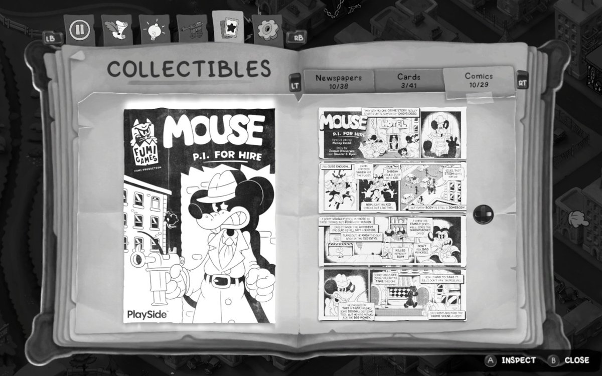 GameSlayer63's tweet photo. I Really Want To Find All The Mouse: P.I. for Hire Comic So I Can Read All Of It on Mouse: P.I. for Hire #MousePIforHire #SteamDeckOLED #Comic #Steam #PC #FumiGames #PlaySideStudios #Australia #Retweet #MousePIforHireComic #AustralianGamer #PCGaming #Gamer #Gaming https://t.co/OQbjxhiCfj