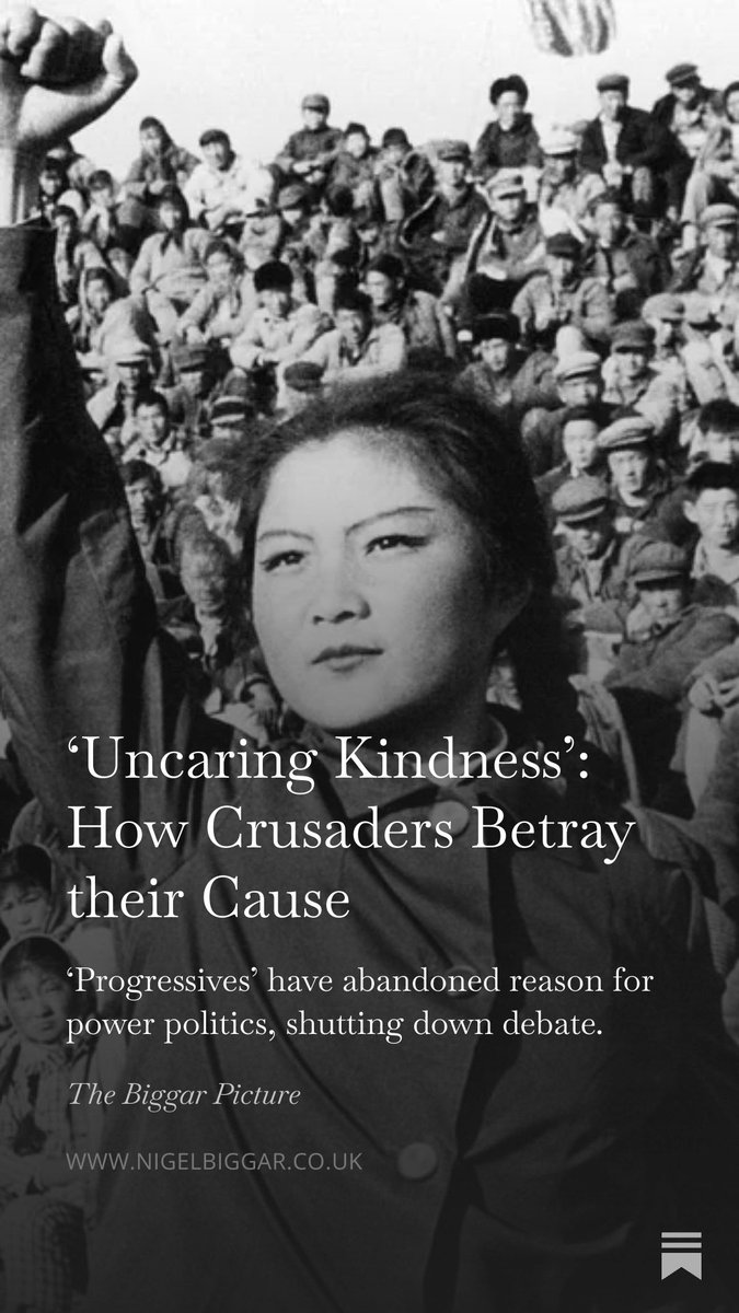NigelBiggar's tweet photo. Britain today is not, in fact, a systemically racist country. According to the World Values Survey 2023, it is among the least racist on earth.

Yet narratives of colonial guilt and present racism remain precious to the “progressive” left. Why? Because they are politically useful. They furnish a moral drama of victims and oppressors, and a licence to shout down dissent.

That is why so many crusaders are unmoved by counter-evidence. Their politics is not really about raising up the downtrodden. It is about puffing up the crusader.

Read my thoughts at The Biggar Picture: https://t.co/H4oeYsyajO