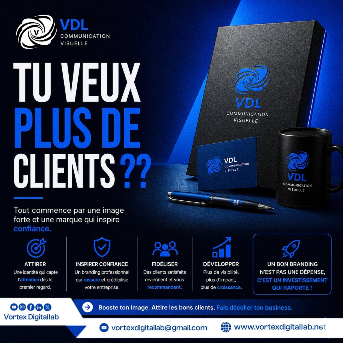 VortexDigital_1's tweet image. 𝐓𝐔 𝐕𝐄𝐔𝐗 𝐏𝐋𝐔𝐒 𝐃𝐄 𝐂𝐋𝐈𝐄𝐍𝐓𝐒 ?

Une marque forte :

✅ Elle attire naturellement
✅ Elle est claire
✅ Elle inspire confiance

Value First 

🚨⚠️ Rejoins nous :👇🏽

bit.ly/4cEMZGl

#clients #business #marketingdigital #vente #branding #conversion #visibilite
