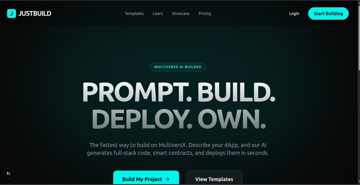 0xdevv's tweet photo. Still struggling? I’m building an interface for this.

↦ Prompt-only builds for @MultiversX

↦ SC + UI generated

↦ Auto-wallet &amp; Faucet

↦ Export full Codebase as zip

Building on MultiversX just became effortless. Anticipate the launch. 👀 https://t.co/nYjKaYhcPx