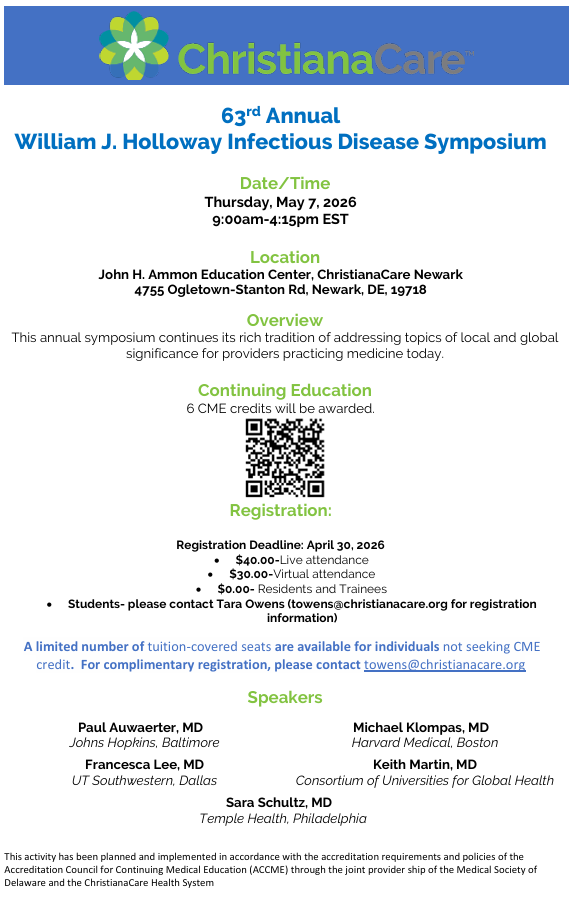 CUGHnews's tweet photo. On Thursday May 7th CUGH's Executive Director @keithmartinmd PC will be delivering the keynote address at this year's William J. Holloway Infectious Disease Symposium

The event is both virtual and in-person.

Register here: https://t.co/GxeDfetQr9

@CUGH_TAC https://t.co/MeqJefuCsh