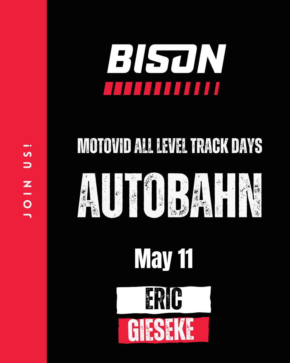 BisonTrack's tweet photo. 🏁 Trackside Announcement🏁

📍 May 9–10: Josh Ryken will be at High Plains Raceway 
📍 May 10–11: Kumpy will be at The Ridge Motorsports Park for 2Fast Track Days.
📍 May 11: Eric Gieseke with SuperBike Supply will be at Autobahn Country Club

https://t.co/0FQORJ7YDV https://t.co/IQdxXKjNzH