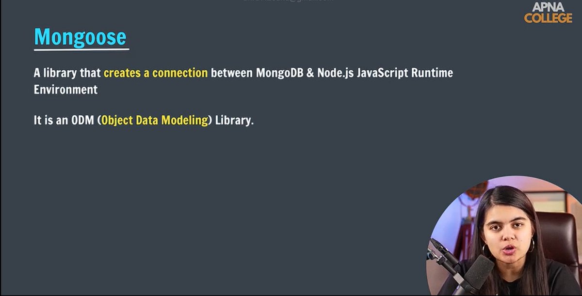 VaibhavNagar03's tweet image. 🚀 Day 84 of #Phase2 #90DaysOfCode 🚀

Started MongoDB Part 2 — Mongoose 💻✨

• What is Mongoose + setup
• Schema &amp;amp; Models
• Insert (single &amp;amp; multiple)
• Find &amp;amp; Update

Working with MongoDB more efficiently 🔥

#MongoDB #Mongoose #BackendDevelopment #CodingJourney