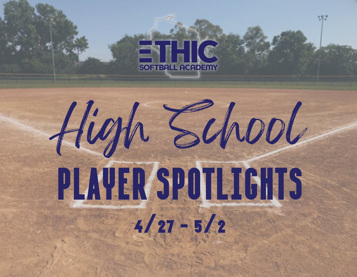 EthicAcademy's tweet photo. Here are the HS Player Spotlights for April 27th - May 2nd! Way to go ladies!! 🥎🔥 https://t.co/3hCDFuJyZ1