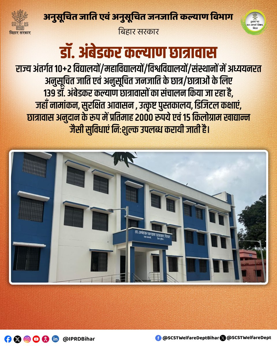 SC & ST Welfare Department, Bihar tweet media