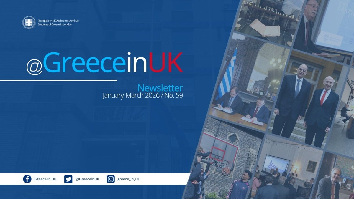 GreeceinUK's tweet photo. 📢 The latest issue of our newsletter #GreeceinUK is out! 🇬🇷🇬🇧
🗞️This January –March edition looks back at key highlights from the past months—from Embassy activities to Greece–UK relations &amp; community news
📖 Read it👉https://t.co/ZGBhMtk7oe
📨 Subscribe👉https://t.co/qTz9nuHQEp https://t.co/3CsBjXIDI9