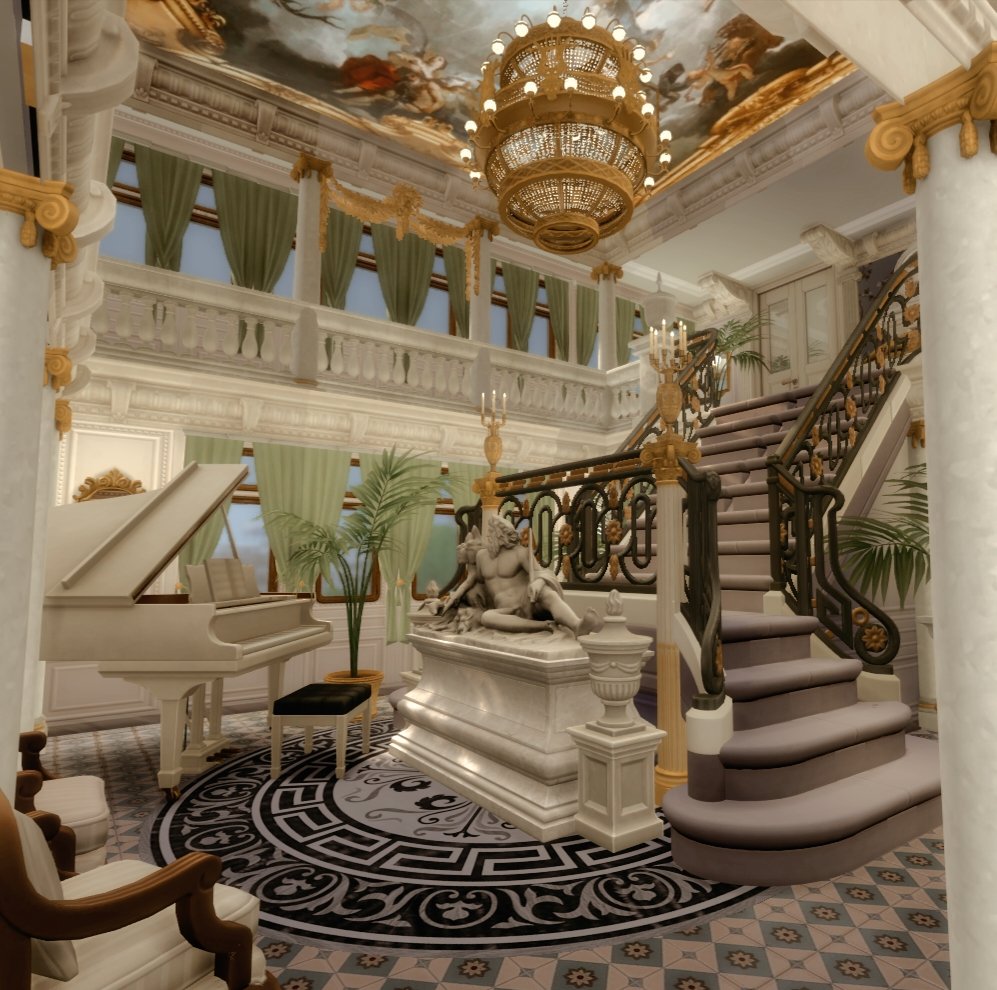 Danielsims_'s tweet photo. Hi! 4 pictures of the inside of the ocean liner SS Island of Erviede. Pics 1 and 2 are from the 1st class main staircase. Pics 3 and 4 are from the 1st class reception room: first, what you would see right after crossing the gates and then, the recepcion desk/inquiries office 🥰 https://t.co/198gTE7gew