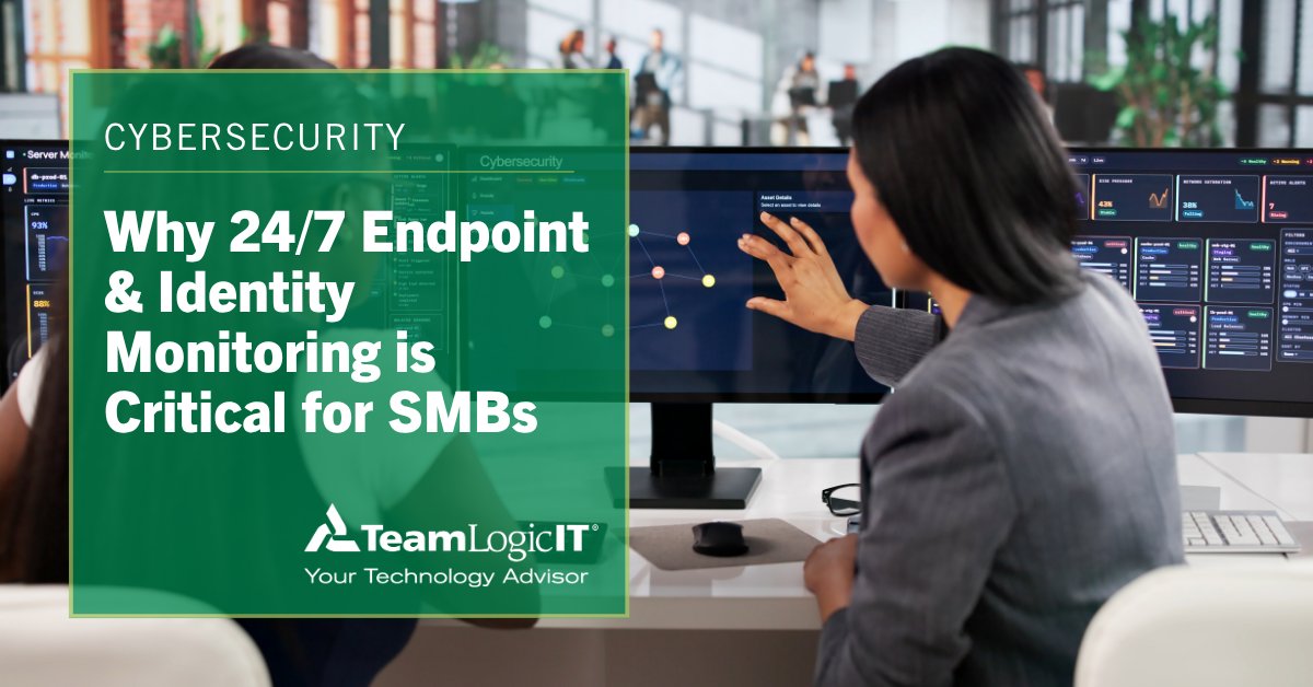 TeamLogicIT's tweet photo. Attackers no longer break in, they sign in. As AI accelerates credential theft, response time shrinks and impact grows. Discover how around the clock monitoring limits exposure and protects business continuity.  > https://t.co/LGsvrTU4VF
#TeamLogicIT #Cybersecurity https://t.co/dP4UrGXsrR