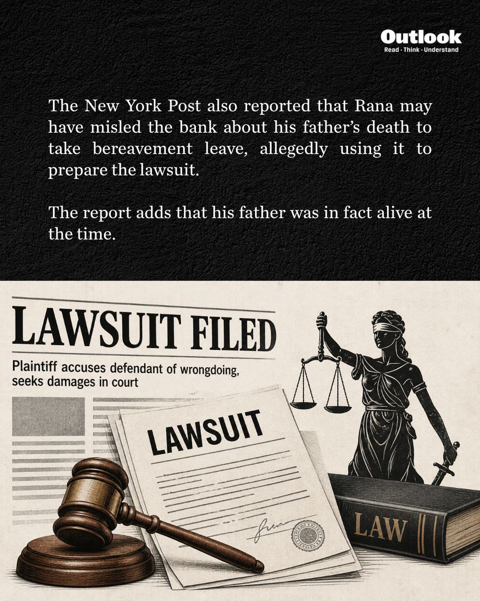Outlookindia's tweet image. Hajdini has denied all allegations, and the case is ongoing. 

#JPMorgan #Lawsuit #ChirayuRana #LornaHajdini