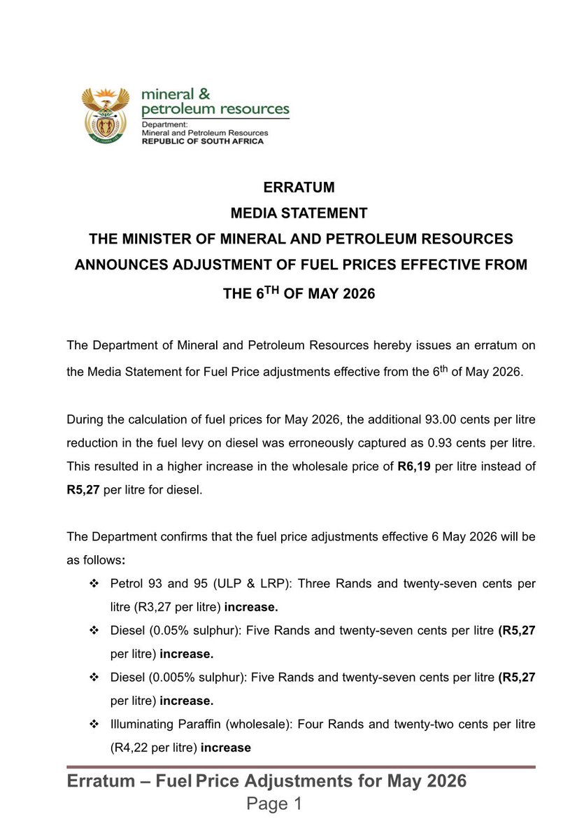 Department of Mineral and Petroleum Resources ‏ tweet media