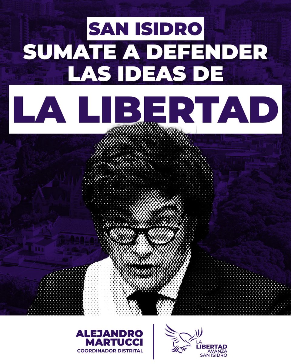 lalibertadSI's tweet photo. 🦁 SÚMATE A LA LIBERTAD AVANZA SAN ISIDRO 🦁

Estamos dando la batalla cultural y defendiendo las ideas de la libertad en cada rincón del municipio 🇦🇷

Buscamos voluntarios comprometidos que quieran involucrarse, aportar y ser parte de un equipo que empuja el cambio.

👉 Si querés defender las ideas de Javier Milei en San Isidro, este es tu momento.

📞 +54 9 11 6457-8664
🟪 Formulario: https://t.co/Cklw25nkZi

📣 Difundí este mensaje y ayudanos a sumar más personas

🇦🇷 POR UN SAN ISIDRO PARA VIVIRLO EN LIBERTAD 🇦🇷