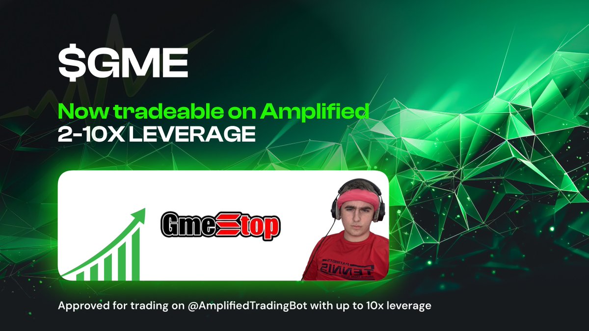 GameStop Approved For Amplified Trading

$GME is now available to trade on Amplified Bot.

Trade up to 10x leverage through the Amplified Telegram bot.