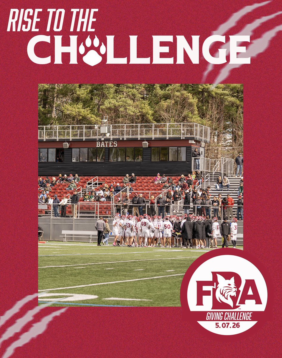 BatesLacrosse's tweet photo. FBA giving challenge is coming up this Thursday May 7th! Support our bobcats using the link in our bio as we rise to the challenge!

#FBAChallenge https://t.co/CZi0wQwf1o