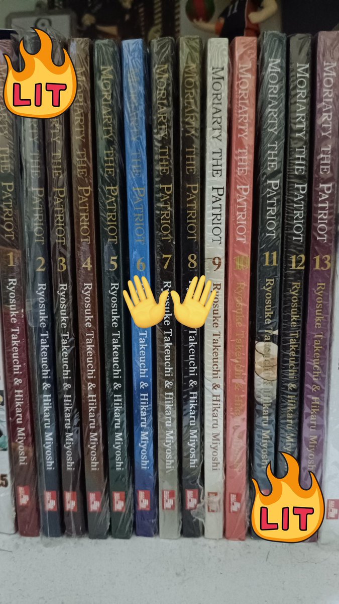 cewekdokjaa's tweet photo. wts / wants to sell 

manga Moriarty The Patriot vol 1-13 (Bahasa Indonesia)
- sealed (kecuali vol 2 &amp; 3)
- ori + good condi

wts wtb manga mtp https://t.co/fzEMYfdoRM