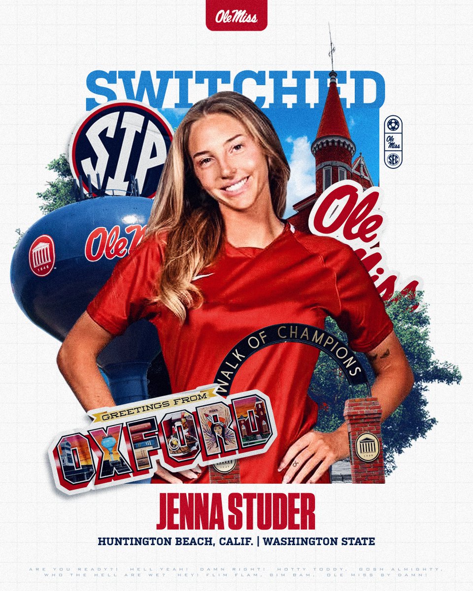OleMissSoccer's tweet photo. 𝑺𝒘𝒊𝒕𝒄𝒉𝒆𝒅 𝒕𝒐 𝒕𝒉𝒆 𝑺𝒊𝒑: Jenna Studer is a Rebel!

@TShulenberger | #HottyToddy https://t.co/vqtwxzHGrH
