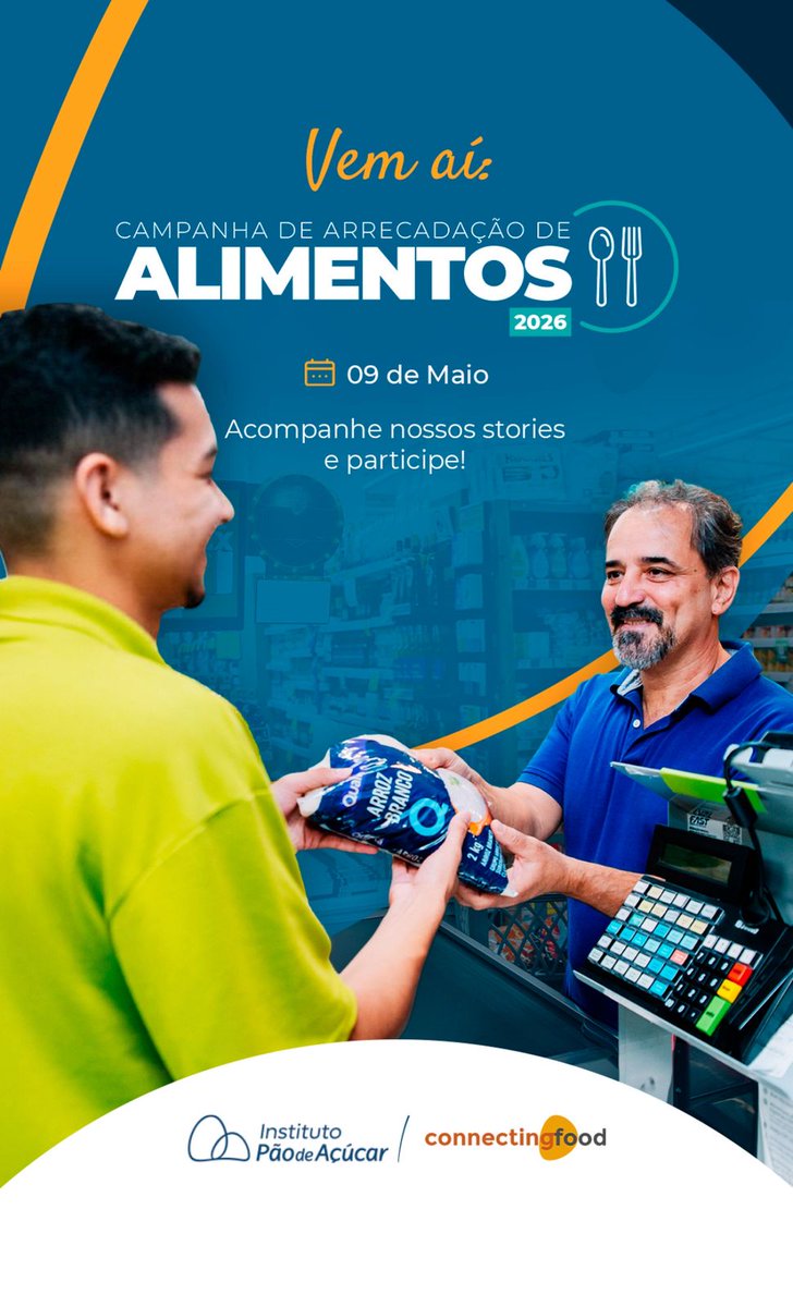 SOSSorocaba's tweet photo. SOS participa da campanha de arrecadação de alimentos no dia 09/05 🍽️

📍 Pão de Açúcar – Av. Moreira César
📍 Loja ao lado da Leroy Merlin
Sua doação apoia quem mais precisa.

#SOS #Sorocaba #Solidariedade https://t.co/ab1ITTDJq9