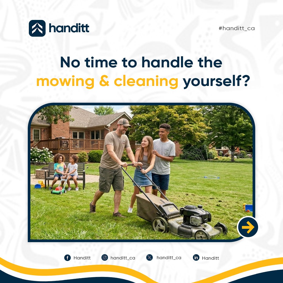 handitt_ca's tweet image. Turn your yard into a clean, fresh space 🌱

With Handitt, you can easily book:
✔️ Lawn mowing
✔️ Yard cleanup
✔️ Outdoor maintenance
Fast. Reliable. Local.

📍 Regina — launching soon

Follow for updates 🚀
#Handitt #ReginaSK #LawnCare #YardCleanup #HomeCare #OutdoorLiving
