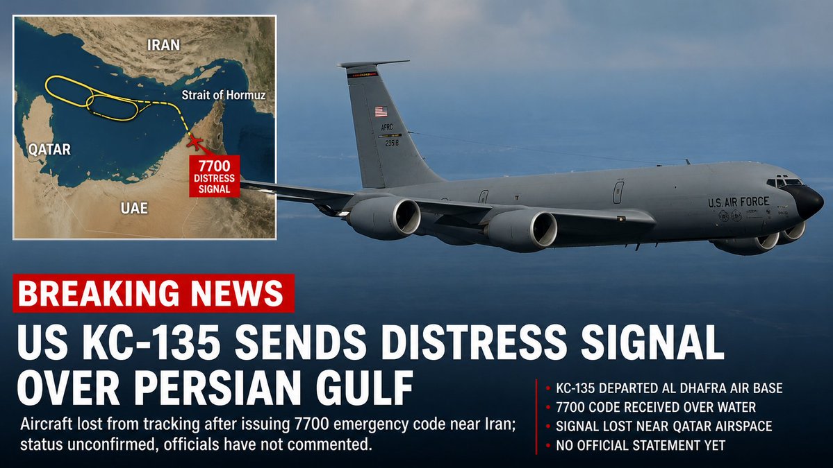 NRIPage's tweet image. US KC-135 Sends Distress Signal Over Persian Gulf

Read more on... nripage.com/articles/globa…

#NRIPage  #Global Conflicts #USAirForce #KC-135