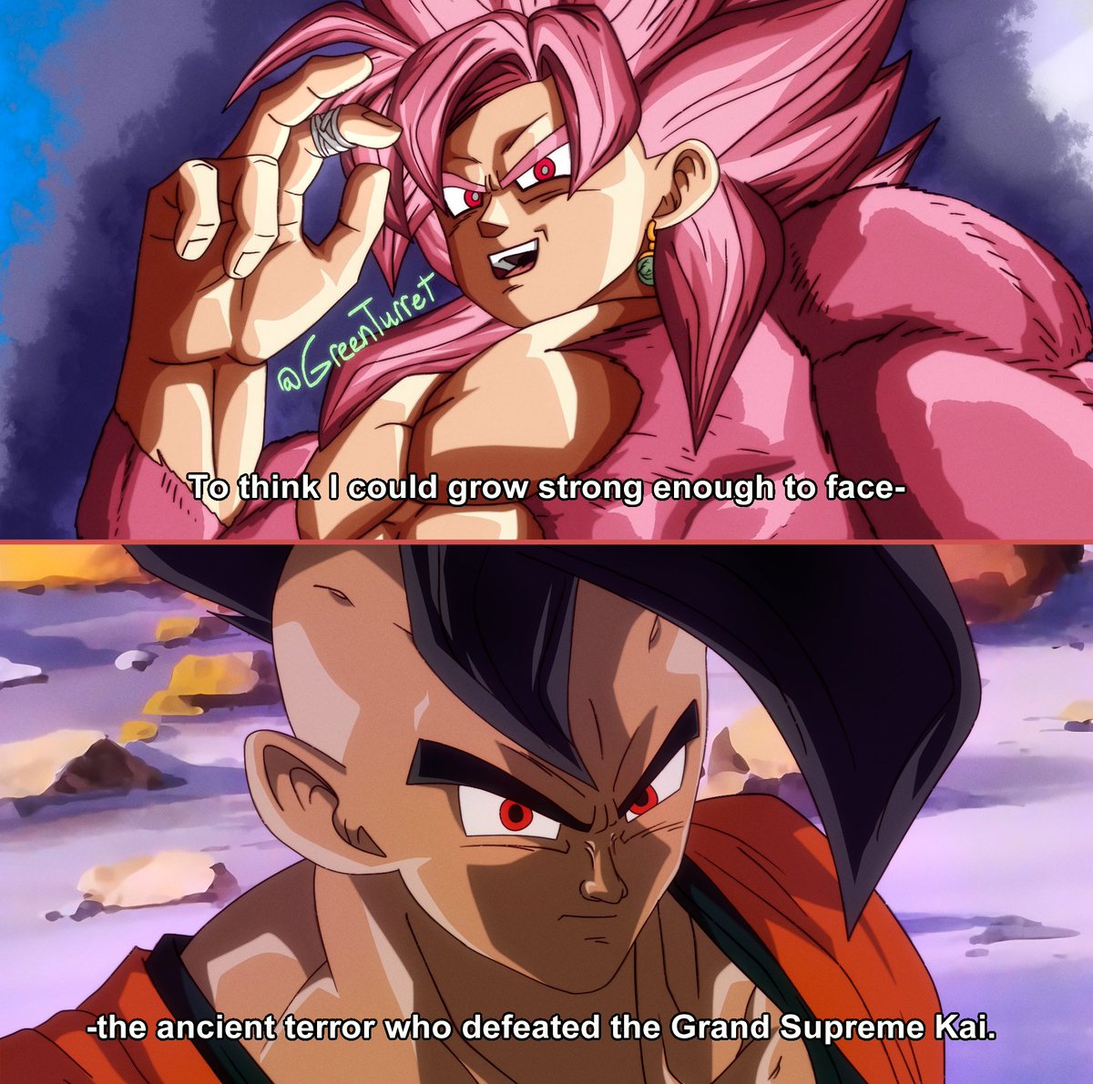 SfmHeck's tweet photo. An arrogant Kai bent on the destruction of mortal life versus the reincarnation of the demon Majin Buu.

Honestly would've loved to see Zamasu's reaction to Buu still living on Earth in Super. Oh well, more fanfiction for me ✏️ https://t.co/UOaxDVbzFu