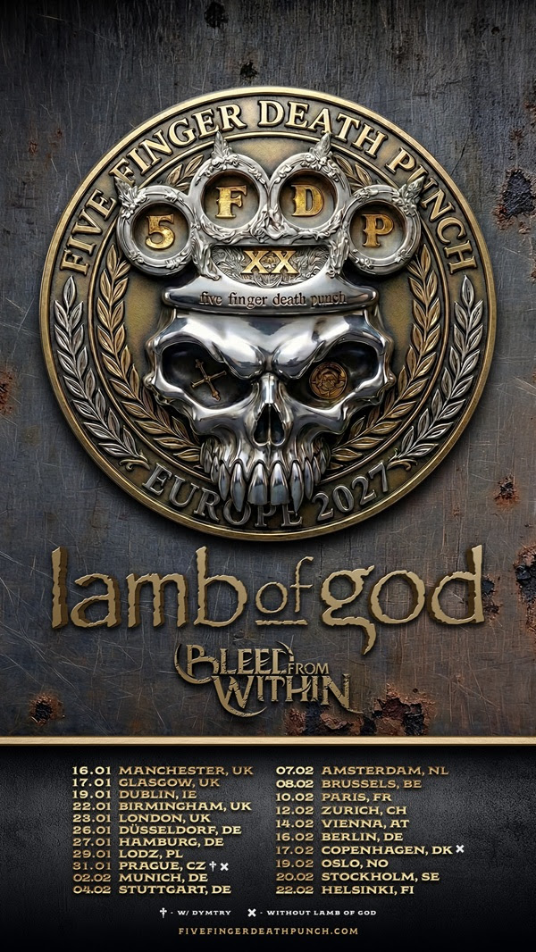 INSANEBLOG1's tweet image. FIVE FINGER DEATH PUNCH Announce 2027 Uk &amp;amp; Europe Arena Tour - With Special Guests LAMB OF GOD And BLEED FROM WITHIN
insaneblog.net/2026/05/five-f… #metal #hardrock #metalcore
