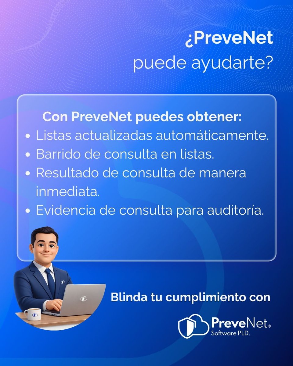 PreveNetMexico's tweet photo. En cumplimiento PLD: la evaluación inicial no es suficiente.
El verdadero control está en el monitoreo continuo.
Deja de evaluar una vez y empieza a monitorear desde hoy con PreveNet.

Visita nuestro sitio web y solicita tu demo → https://t.co/WROVAuV8MY

#PreveNet  #listaspep https://t.co/KqW6XshJ6V