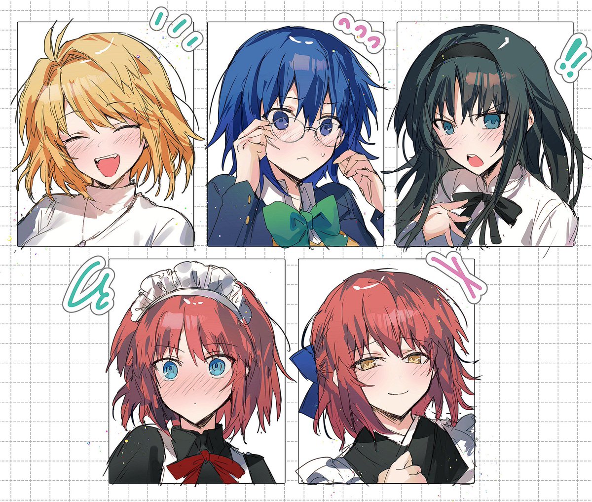 Tsukihime girls blushing 
Art by <a href="/yakksans/">yak @DoKomi 2026</a>