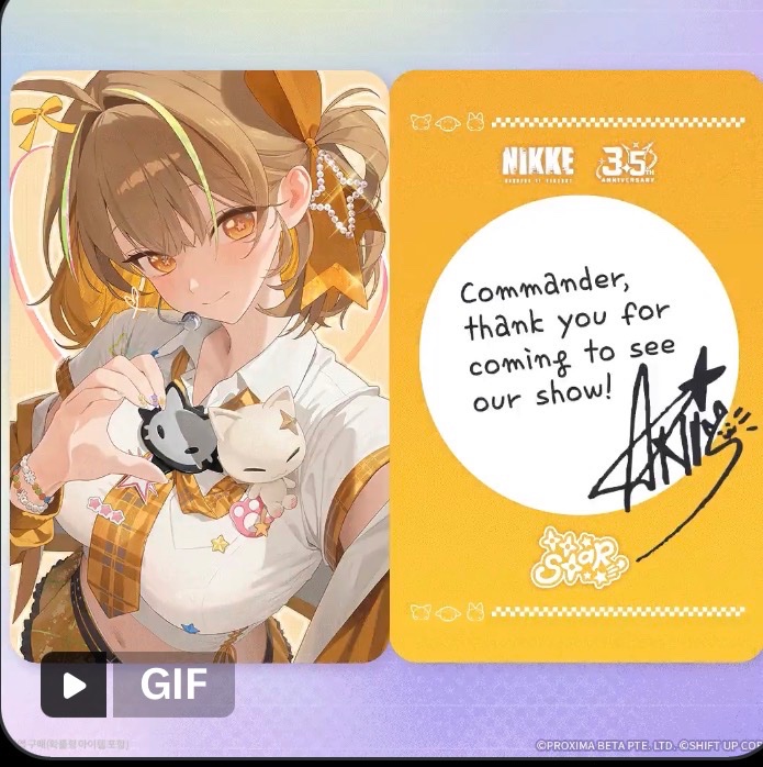 MagicGalMedia's tweet photo. @NIKKE_en I got Anis.

#TTSTARldolPhotoCard https://t.co/L0uaC5aiII