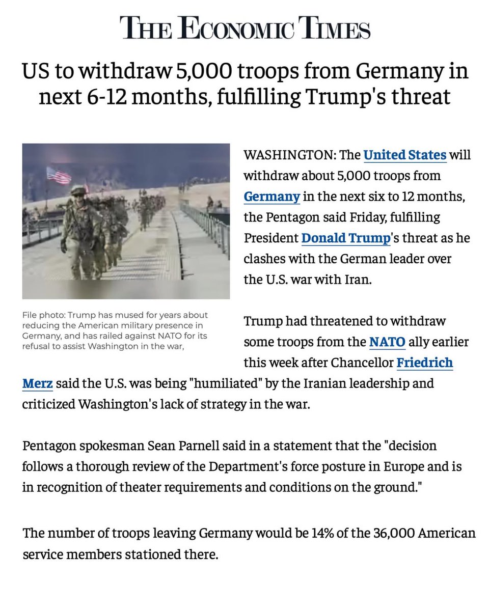 TroopsDirect's tweet photo. BREAKING: ~5,000 U.S. troops set to withdraw from Germany over the next 6–12 months.
Behind every shift are real troops adapting to new missions—and still needing the right gear.
Troops Direct delivers fast, no red tape.
Support → https://t.co/cCGyHaLs7u
#SupportOurTroops https://t.co/Gf6E9lKwjB