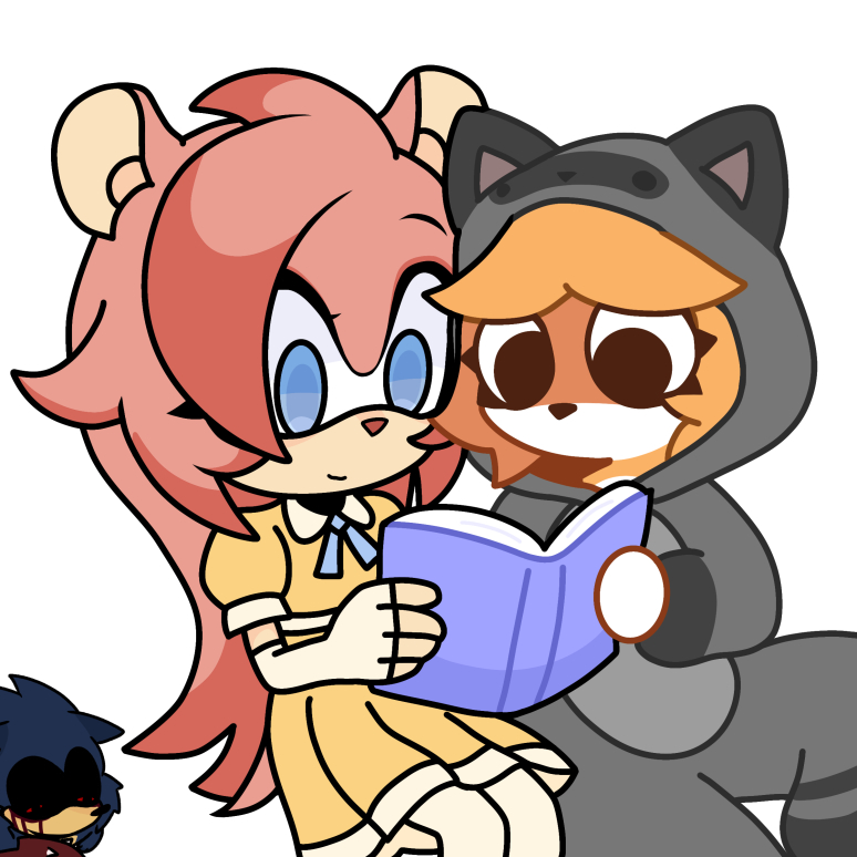 Formidable_W1sh's tweet photo. trippy has a new reading friend! /OC owned by- @SockInRock 
#tripwire #sonicoc #outcomemeories #sonicexe #sonicart https://t.co/hekGvURNsi