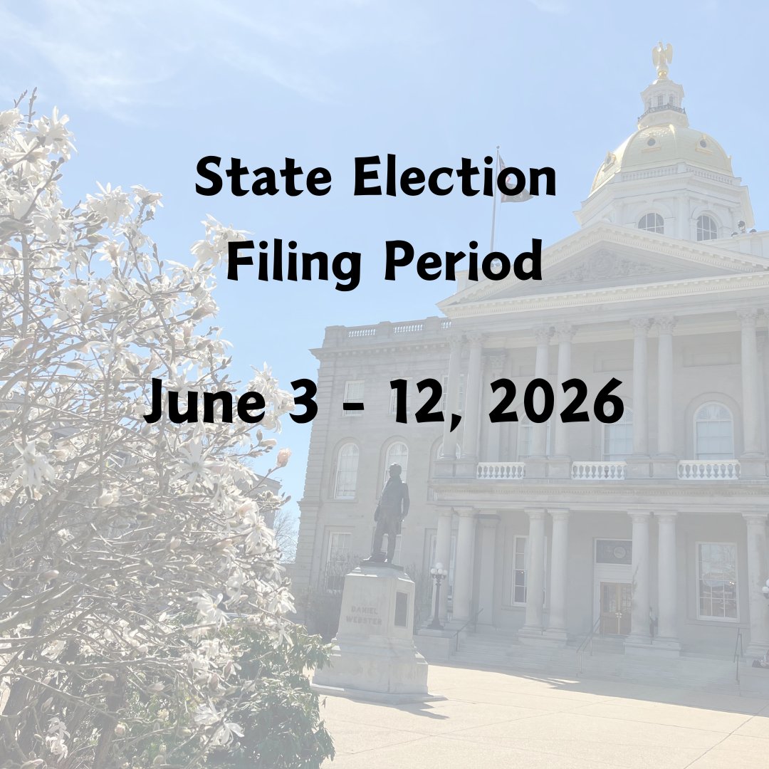 NHSecretary's tweet photo. Are you interested in running for federal, state or county office? The candidate filing period is June 3 to June 12. Visit https://t.co/BBsFAHvuvE for more info on what you need to file. https://t.co/KTLrMhbSAj