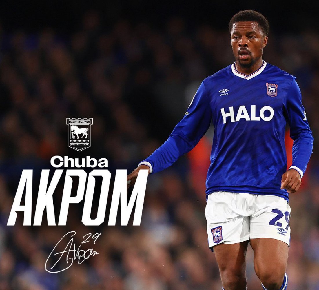 TransferNewsCen's tweet photo. OFFICIAL: Ipswich have made two loan deals permanent - centre-back Cédric Kipré from Stade Reims for £2.2m and striker Chuba Akpom from Ajax for £7m. https://t.co/Gt3fn0riRd