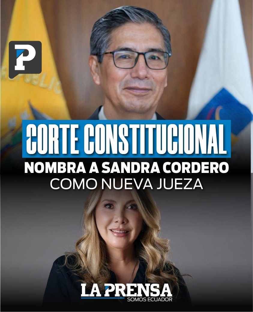 SomosLaPrensaEc's tweet image. #Nacional I La @CorteConstEcu nombró a Sandra Cordero como jueza. Ella será el reemplazo de Raúl Llasag. Noticia completa aquí 👉 acortar.link/77obGI