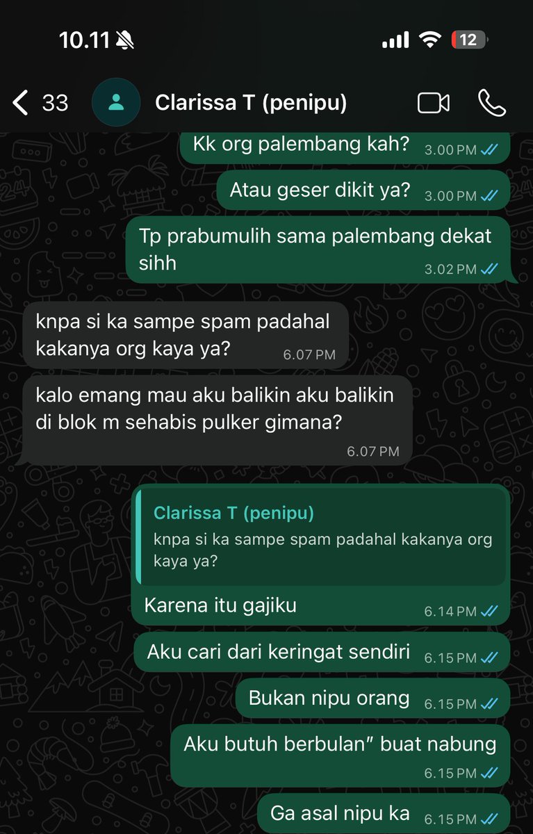 lanjut cerita scam kemaren (pov dari <a href="/kepobetzz/">김나비| Qais🦋⁷</a> salah satu korban scam)

DIHH CLARISSA TAMARA LU GA TAU MALU BANGET??!! YAUDAH SINI BALIKIN KETEMU NYA DI BLOK M YA?! SEENAK JIDAT BANGET BILANG KITA KAYA, ELUUUU MAKAN UANG HARAM, MINIMAL BALIKIN FULL!

t. wts wtb scam fanmeet jnjm